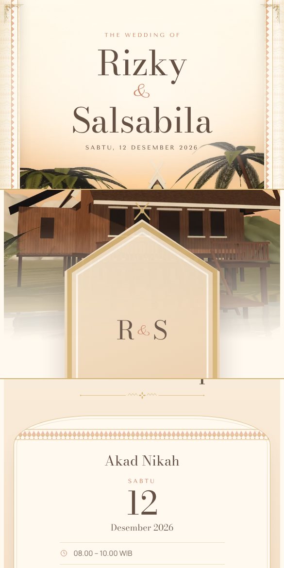 Tangkapan layar tema Banjar Serenity — Sunset Heritage Romance