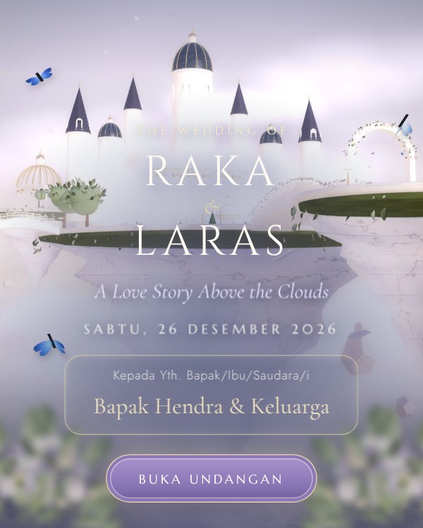 Tampilan tema undangan Celestia Garden Palace