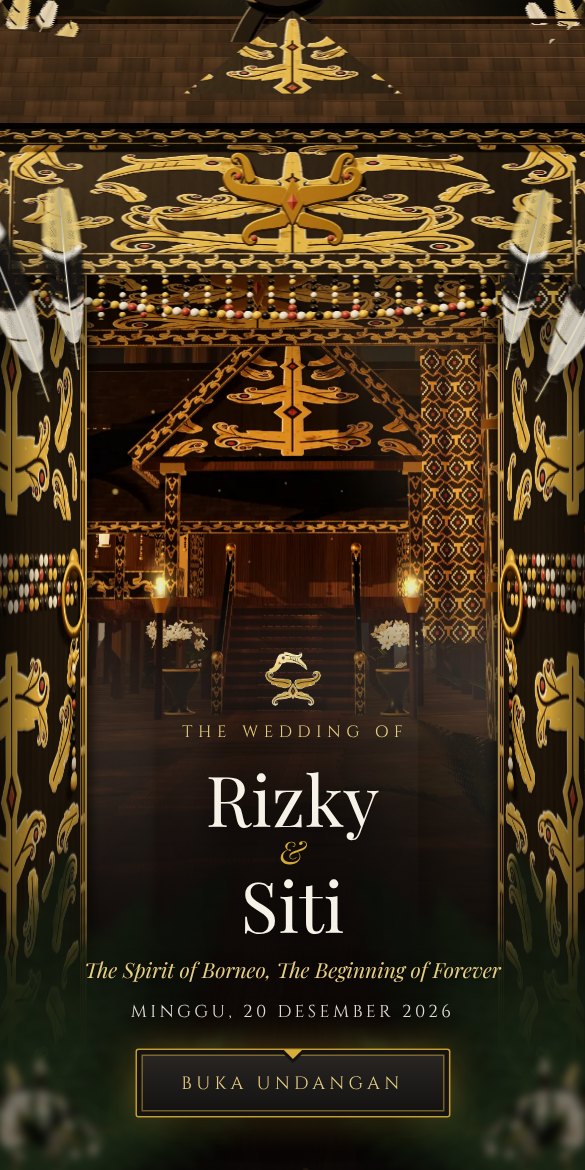 Tangkapan layar tema Dayak Onyx & Gold Heritage