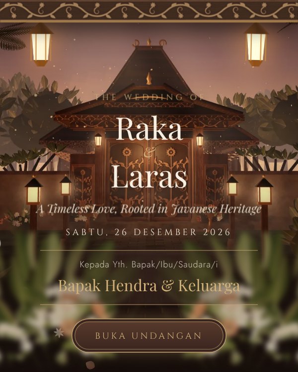 Tampilan tema undangan Javanese Cocoa Heritage